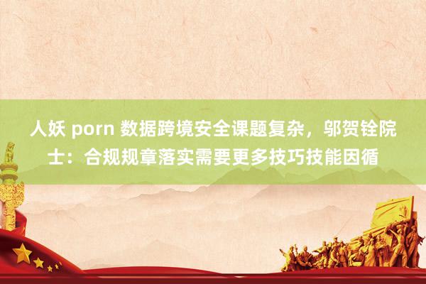 人妖 porn 数据跨境安全课题复杂，邬贺铨院士：合规规章落实需要更多技巧技能因循