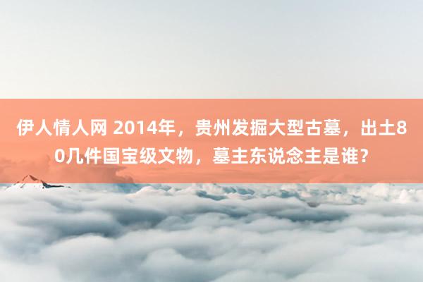 伊人情人网 2014年，贵州发掘大型古墓，出土80几件国宝级文物，墓主东说念主是谁？