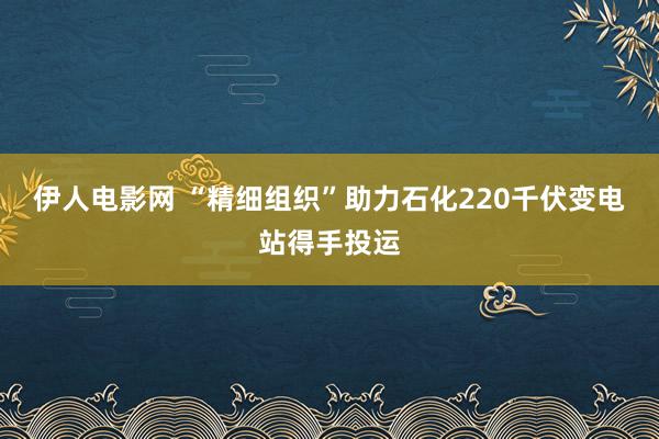 伊人电影网 “精细组织”助力石化220千伏变电站得手投运