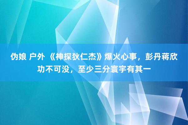 伪娘 户外 《神探狄仁杰》爆火心事，彭丹蒋欣功不可没，至少三分寰宇有其一