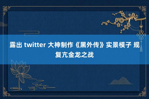 露出 twitter 大神制作《黑外传》实景模子 规复亢金龙之战