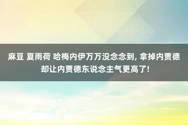 麻豆 夏雨荷 哈梅内伊万万没念念到， 拿掉内贾德 却让内贾德东说念主气更高了!