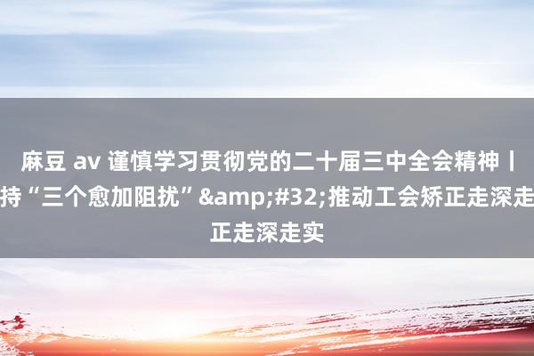 麻豆 av 谨慎学习贯彻党的二十届三中全会精神丨维持“三个愈加阻扰”&#32;推动工会矫正走深走实