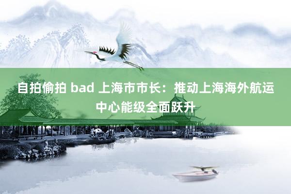 自拍偷拍 bad 上海市市长：推动上海海外航运中心能级全面跃升