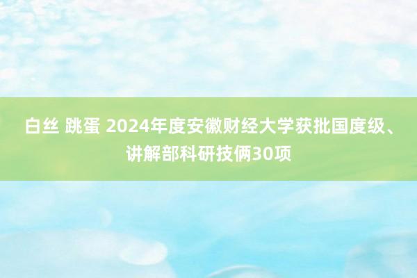 白丝 跳蛋 2024年度安徽财经大学获批国度级、讲解部科研技俩30项