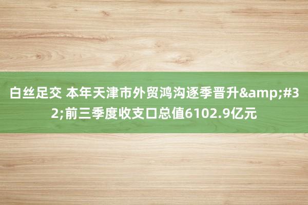 白丝足交 本年天津市外贸鸿沟逐季晋升&#32;前三季度收支口总值6102.9亿元