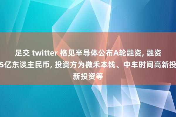 足交 twitter 格见半导体公布A轮融资， 融资额1.5亿东谈主民币， 投资方为微禾本钱、中车时间高新投资等