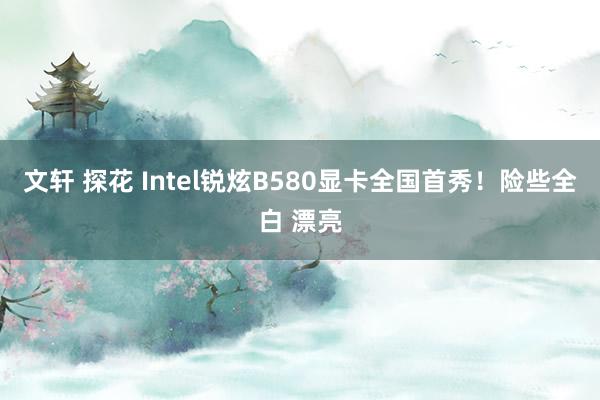 文轩 探花 Intel锐炫B580显卡全国首秀！险些全白 漂亮