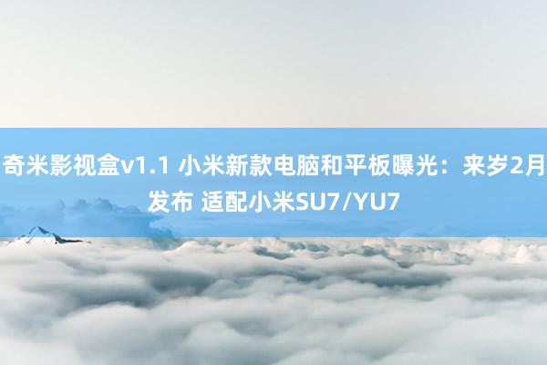 奇米影视盒v1.1 小米新款电脑和平板曝光：来岁2月发布 适配小米SU7/YU7