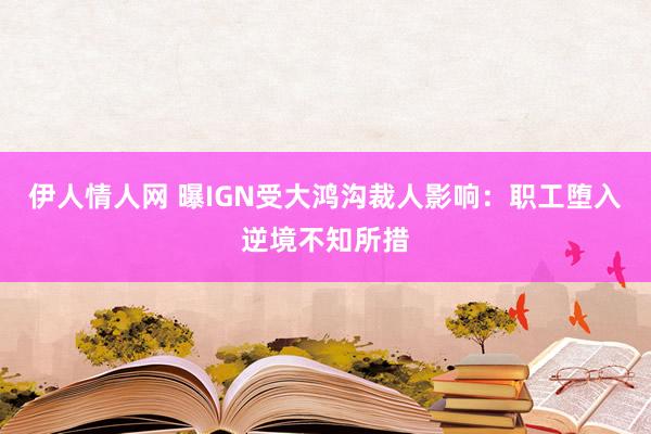 伊人情人网 曝IGN受大鸿沟裁人影响：职工堕入逆境不知所措