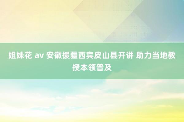 姐妹花 av 安徽援疆西宾皮山县开讲 助力当地教授本领普及