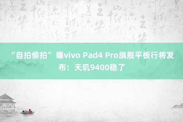 “自拍偷拍” 曝vivo Pad4 Pro旗舰平板行将发布：天玑9400稳了