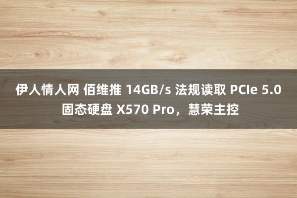 伊人情人网 佰维推 14GB/s 法规读取 PCIe 5.0 固态硬盘 X570 Pro，慧荣主控